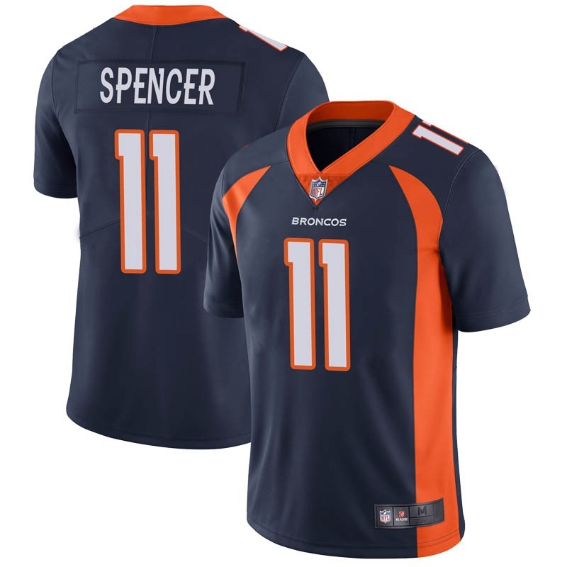 Men's Denver Broncos #11 Diontae Spencer Navy Vapor Untouchable Limited Stitched Jersey